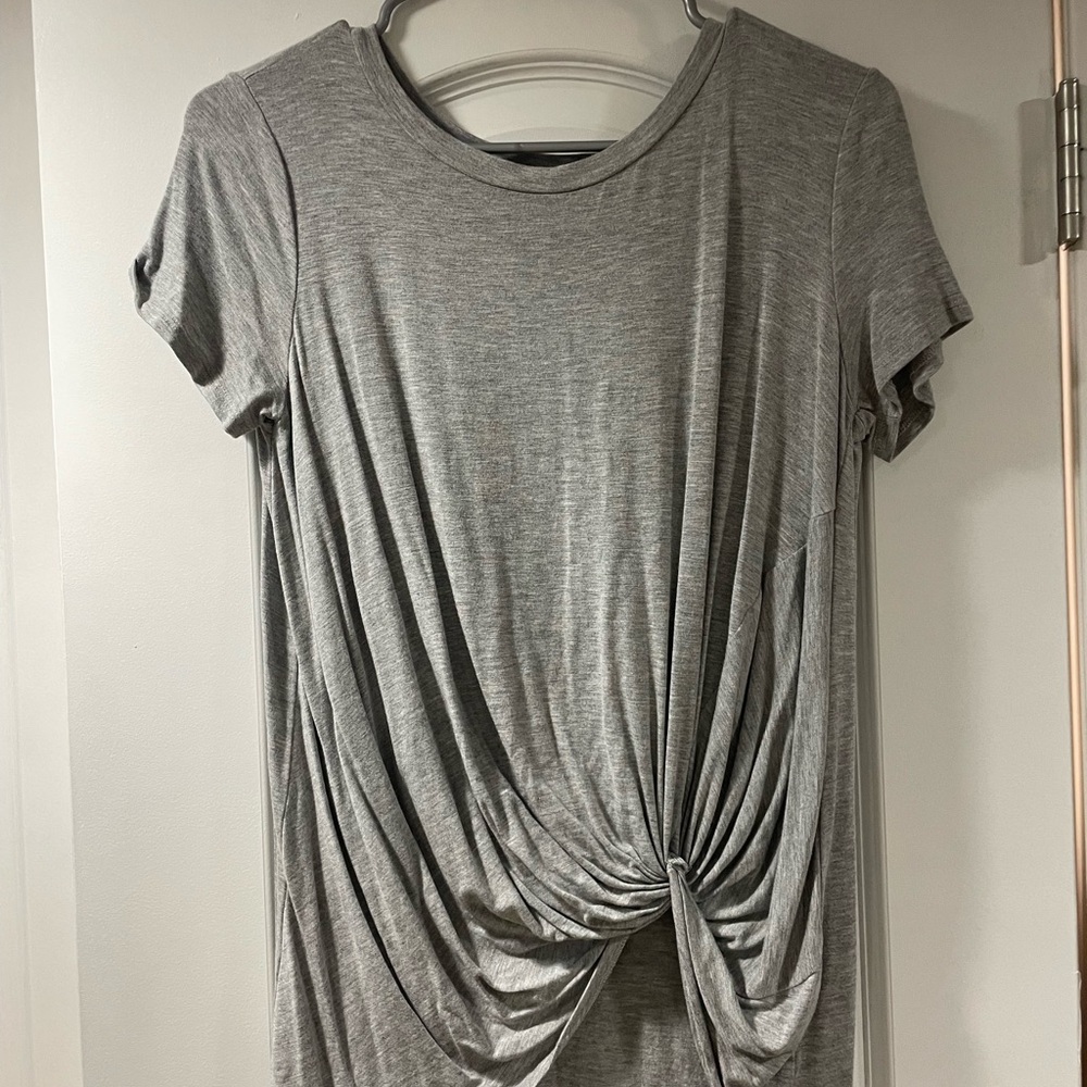 Gray Women's Knotted Top